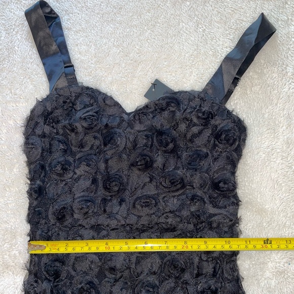 Lulu's Fabulous Charm Black Sleeveless Rosette Trumpet Hem Midi Dress - Picture 5 of 9